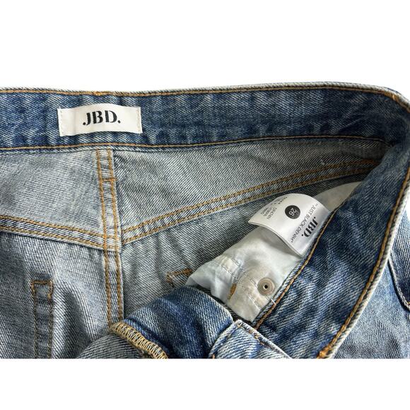 JBD Just Black Denim Women's Jeans Super Distressed Size 26 Straight Leg Raw Hem - Picture 4 of 7